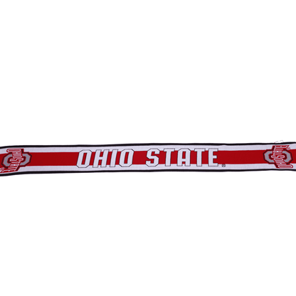 Ohio State Buckeyes Ruffneck Soccer Scarf In Red & White - Front View