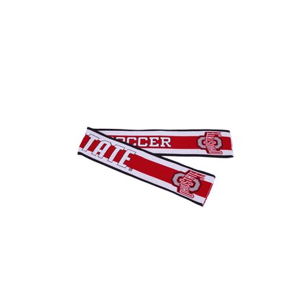 Ohio State Buckeyes Ruffneck Soccer Scarf In Red & White - Folded View