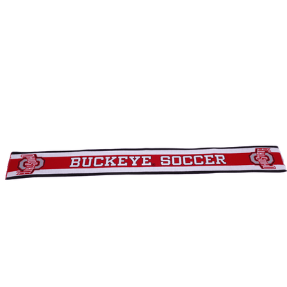 Ohio State Buckeyes Ruffneck Soccer Scarf In Red & White - Back View
