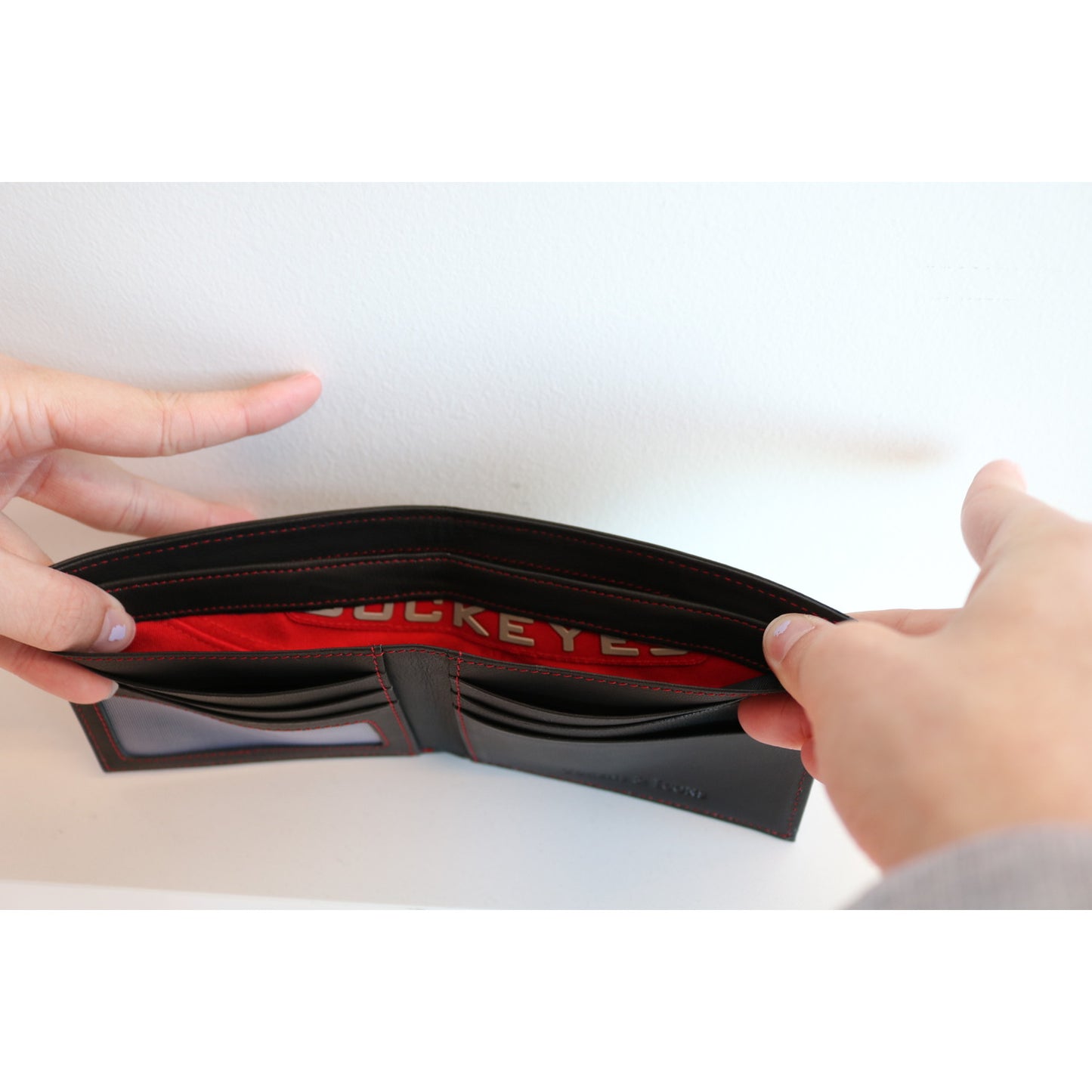 Ohio State Buckeyes Game Used Jersey Wallet In Black - Stitch View