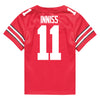 Ohio State Buckeyes Nike #11 Brandon Inniss Student Athlete Scarlet Football Jersey - In Scarlet - Back View