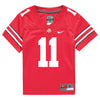 Ohio State Buckeyes Nike #11 Brandon Inniss Student Athlete Scarlet Football Jersey - In Scarlet - Front View