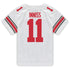 Ohio State Buckeyes Nike #11 Brandon Inniss Student Athlete White Football Jersey - In White - Back View