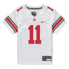 Ohio State Buckeyes Nike #11 Brandon Inniss Student Athlete White Football Jersey - In White - Front View