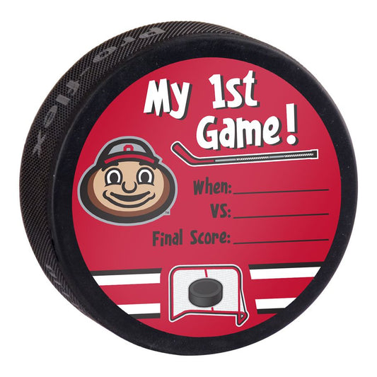 Ohio State Buckeyes My 1st Game Hockey Puck - Front View