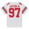 Ohio State Buckeyes Nike #97 Kenyatta Jackson Jr. Student Athlete White Football Jersey - In White - Back View