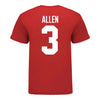Ohio State Buckeyes Men's Lacrosse Student Athlete #3 Ari Allen T-Shirt In Scarlet - Back View
