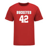 Ohio State Buckeyes Men's Lacrosse Student Athlete #42 Cullen Brown T-Shirt In Scarlet - Front View