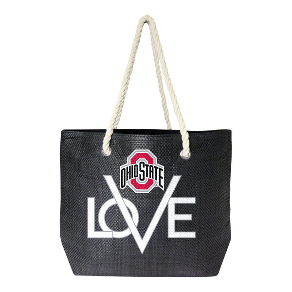 Ohio State Buckeyes Love Bag Tote in Black - Front View