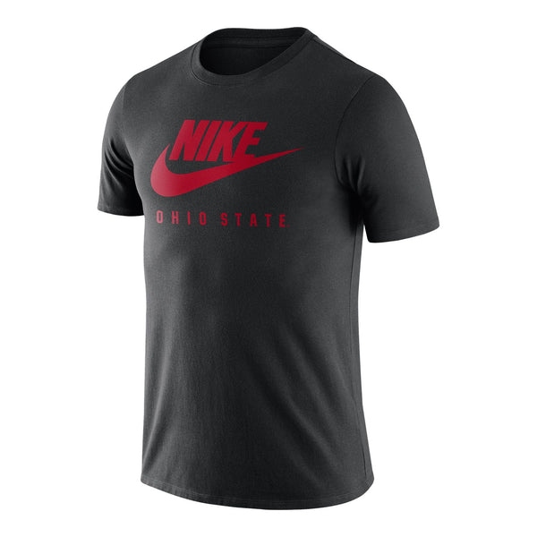 Ohio State Buckeyes Nike Futura Swoosh Black T-Shirt in Black - Front View