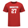Ohio State Buckeyes Women's Lacrosse Student Athlete #27 Margaret Lawler T-Shirt In Scarlet - Front View