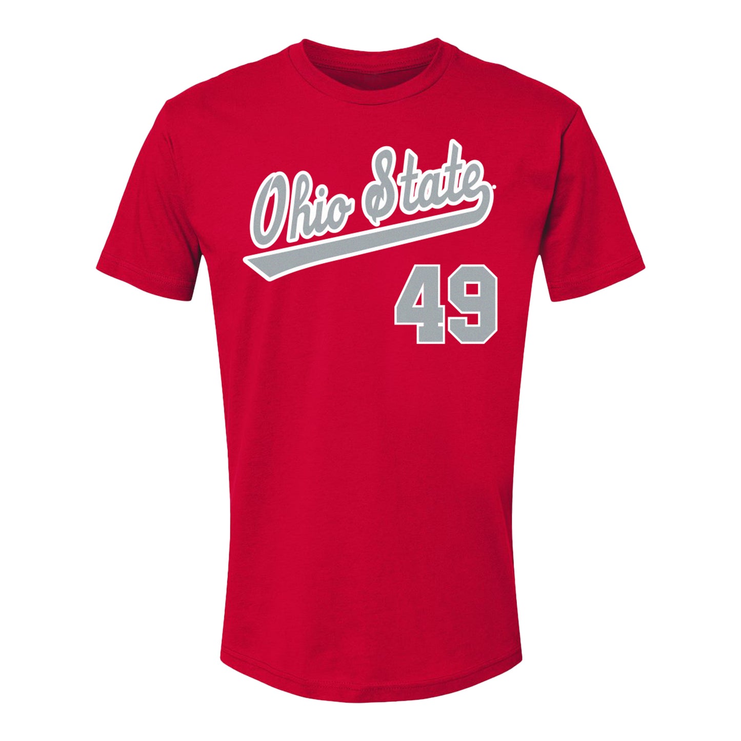 Ohio State Buckeyes Baseball Student Athlete T-Shirt #49 Isaiah Leeth - Front View