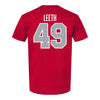 Ohio State Buckeyes Baseball Student Athlete T-Shirt #49 Isaiah Leeth - Back View