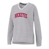 Ladies Ohio State Buckeyes Reverse Wash Crewneck Gray Sweatshirt