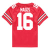 Ohio State Buckeyes Nike #16 Mason Maggs Student Athlete Scarlet Football Jersey - In Scarlet - Back View