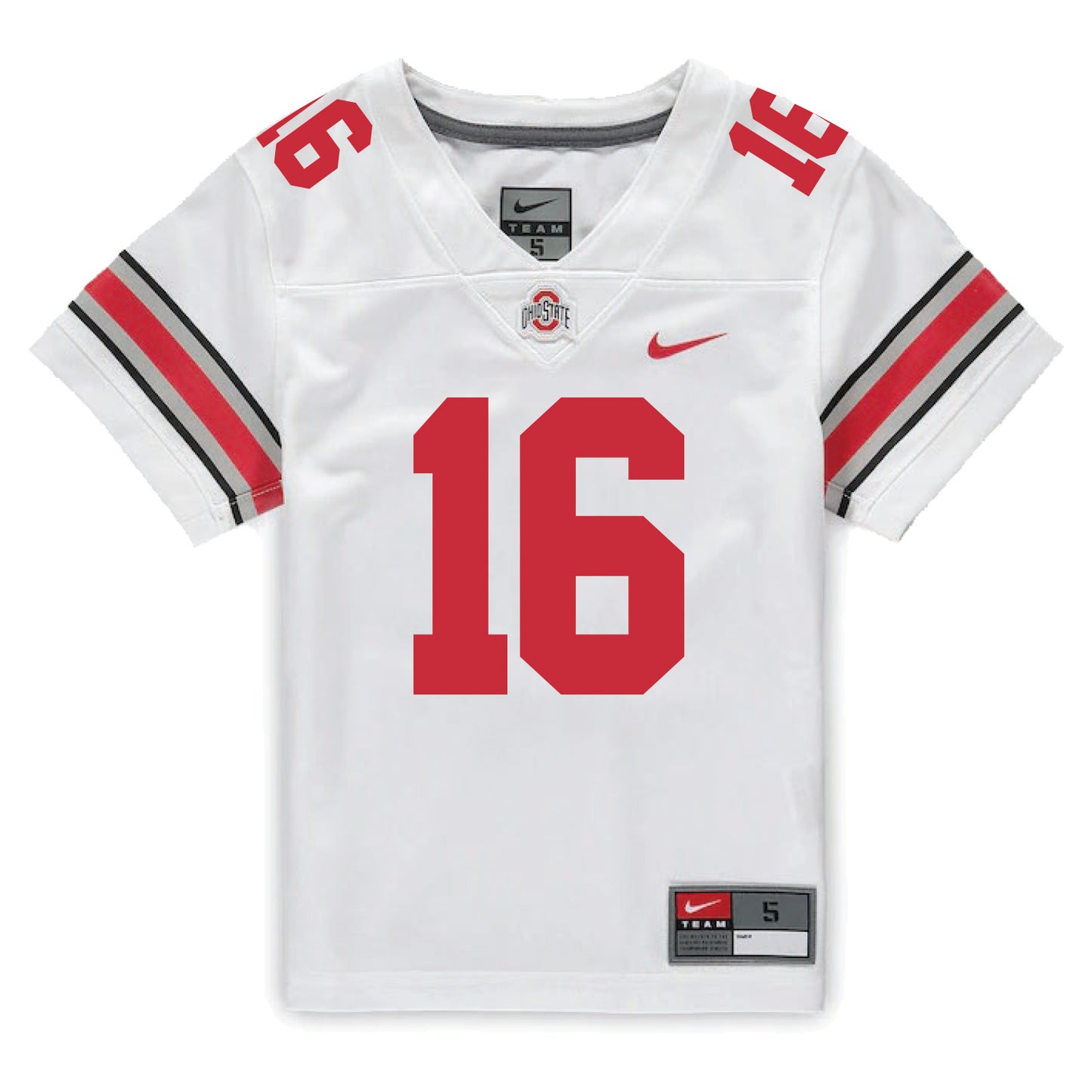 Ohio State Buckeyes Nike #16 Mason Maggs Student Athlete White Football Jersey - In White - Front View