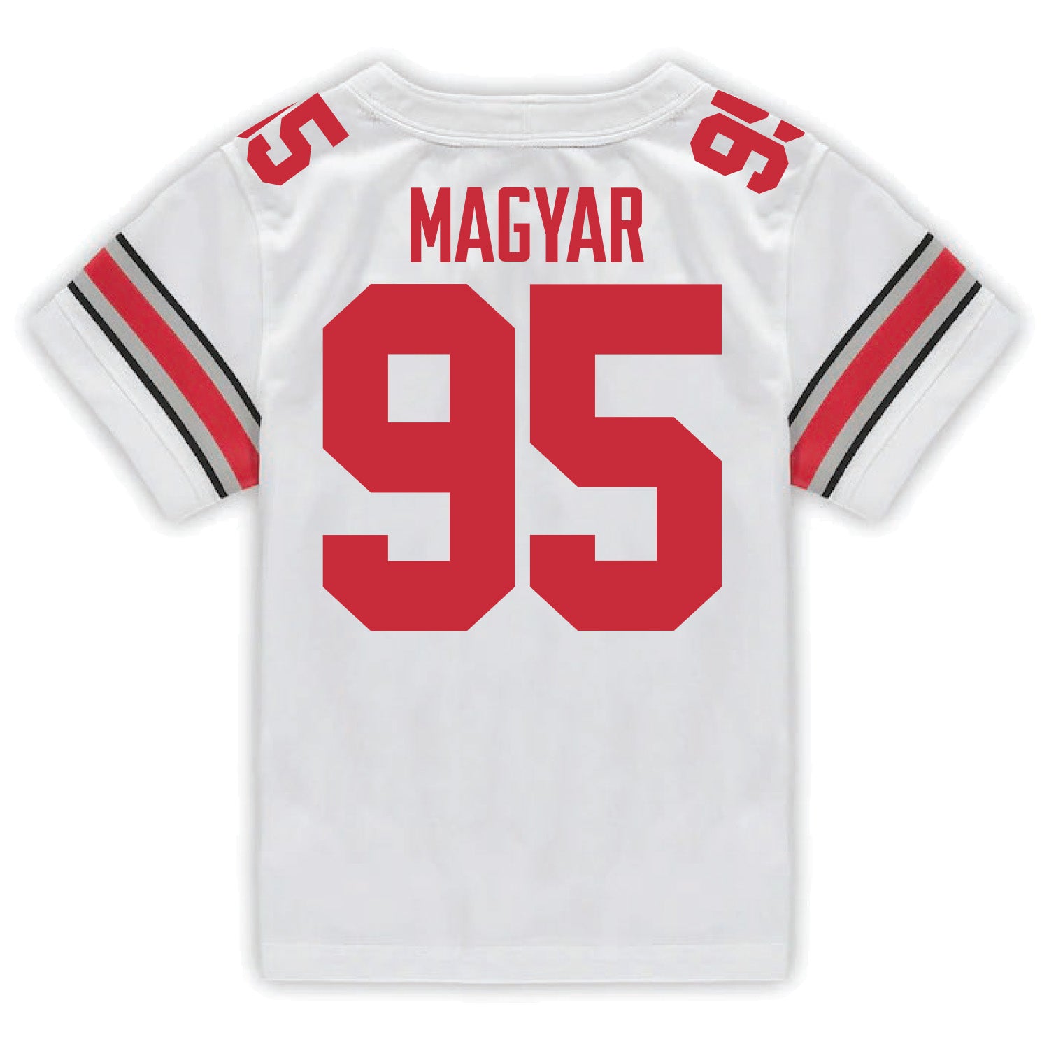 Ohio State Buckeyes Nike #95 Casey Magyar Student Athlete White Football Jersey - In White - Back View