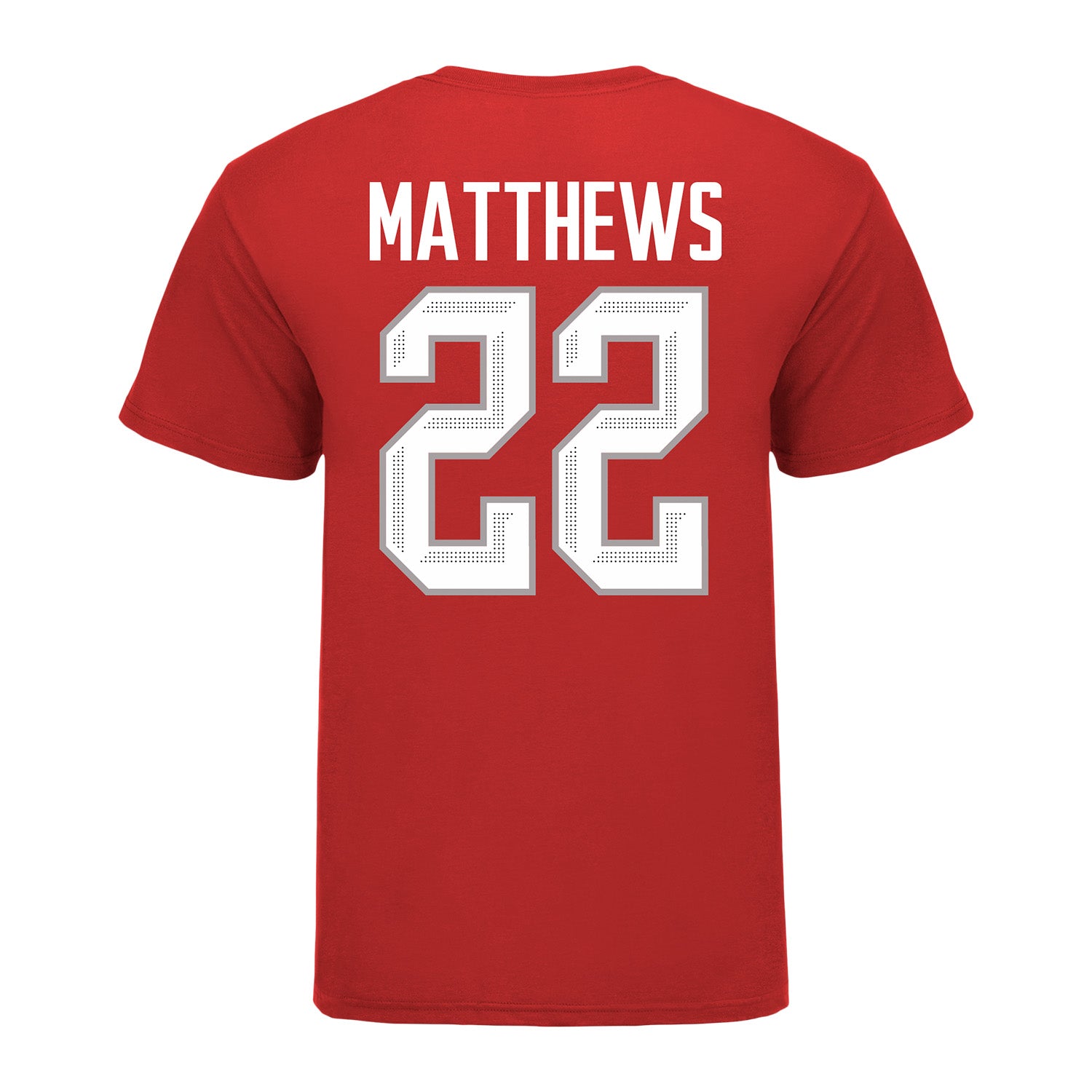 Ohio State Buckeyes #22 Sloane Matthews Student Athlete Women's Hockey T-Shirt In Scarlet - Back View