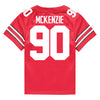 Ohio State Buckeyes Nike #90 Jaden McKenzie Student Athlete Scarlet Football Jersey - In Scarlet - Back View