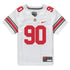 Ohio State Buckeyes Nike #90 Jaden McKenzie Student Athlete White Football Jersey - In White - Front View