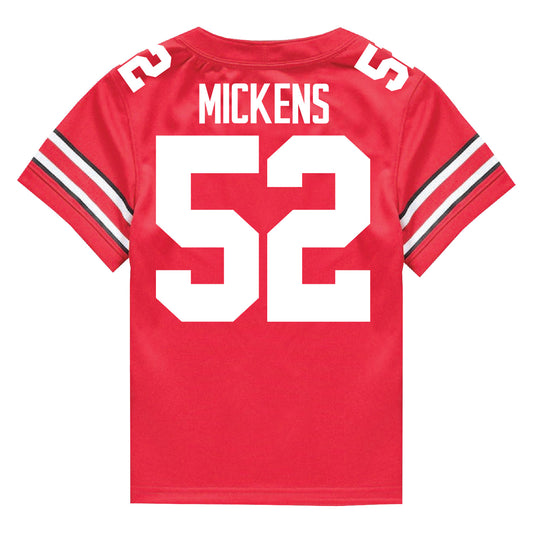 Ohio State Buckeyes Nike #52 Joshua Mickens Student Athlete Scarlet Football Jersey - In Scarlet - Back View