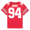 Ohio State Buckeyes Nike #94 Jason Moore Student Athlete Scarlet Football Jersey - In Scarlet - Back View