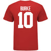 Ohio State Buckeyes Denzel Burke #10 Student Athlete T-Shirt - In Scarlet - Back View