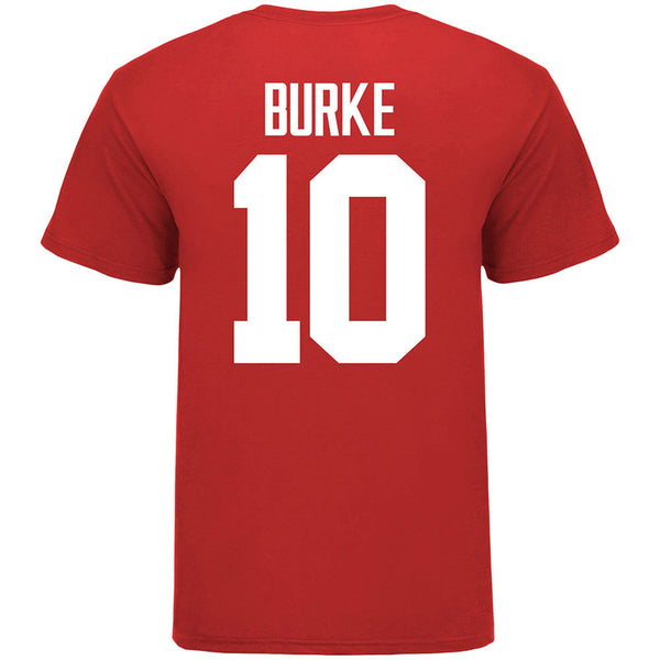 Ohio State Buckeyes Denzel Burke #10 Student Athlete T-Shirt - In Scarlet - Back View