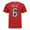 Ohio State Buckeyes Men's Volleyball Student Athlete T-Shirt #6 Shane Wetzel In Scarlet - Back View