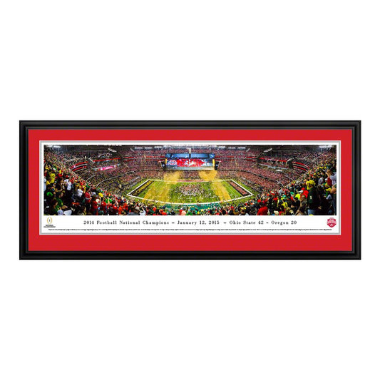 Ohio State 2014 Football National Champions Deluxe Framed Panorama - Front View