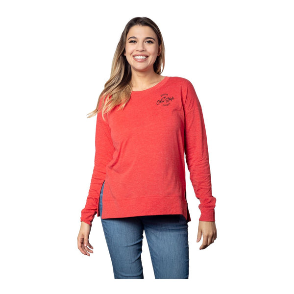 Ladies Ohio State Buckeyes Circle Script Tunic - In Scarlet - Front View