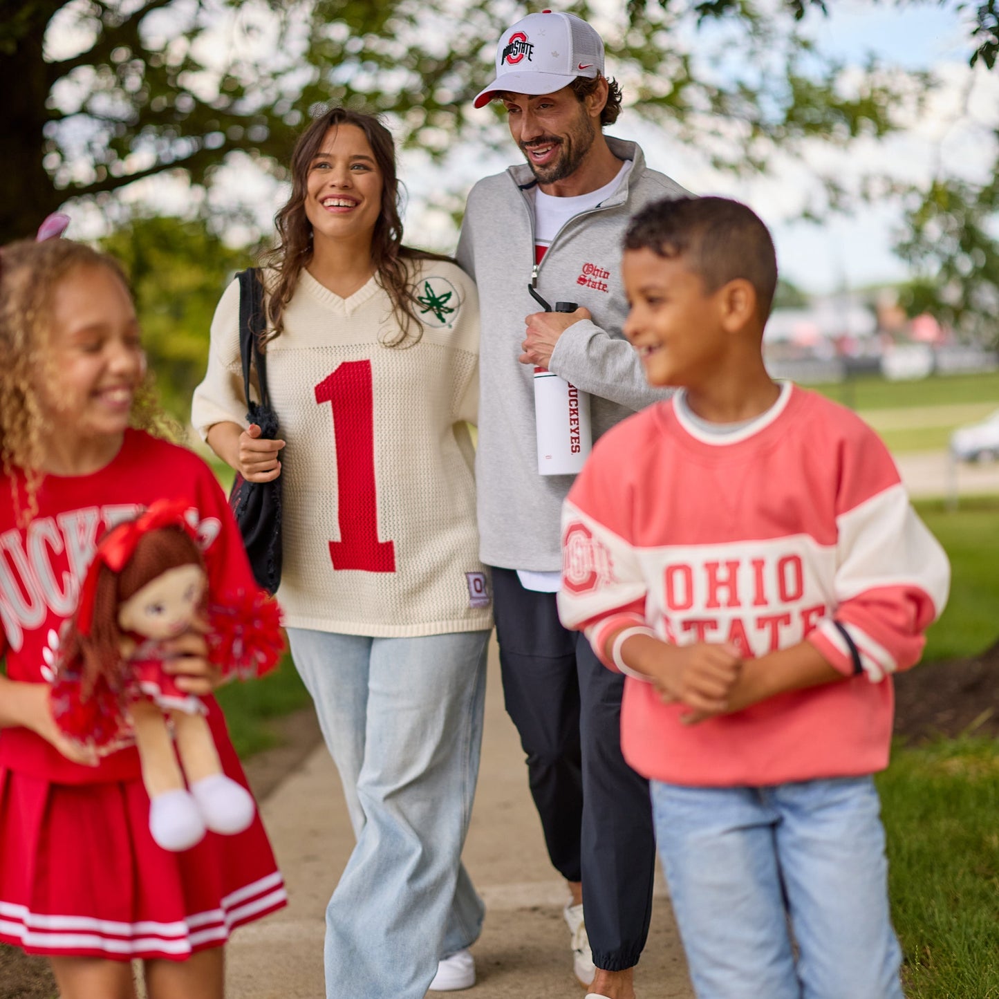 Youth Ohio State Buckeyes Colorblock Ribbed Crewneck