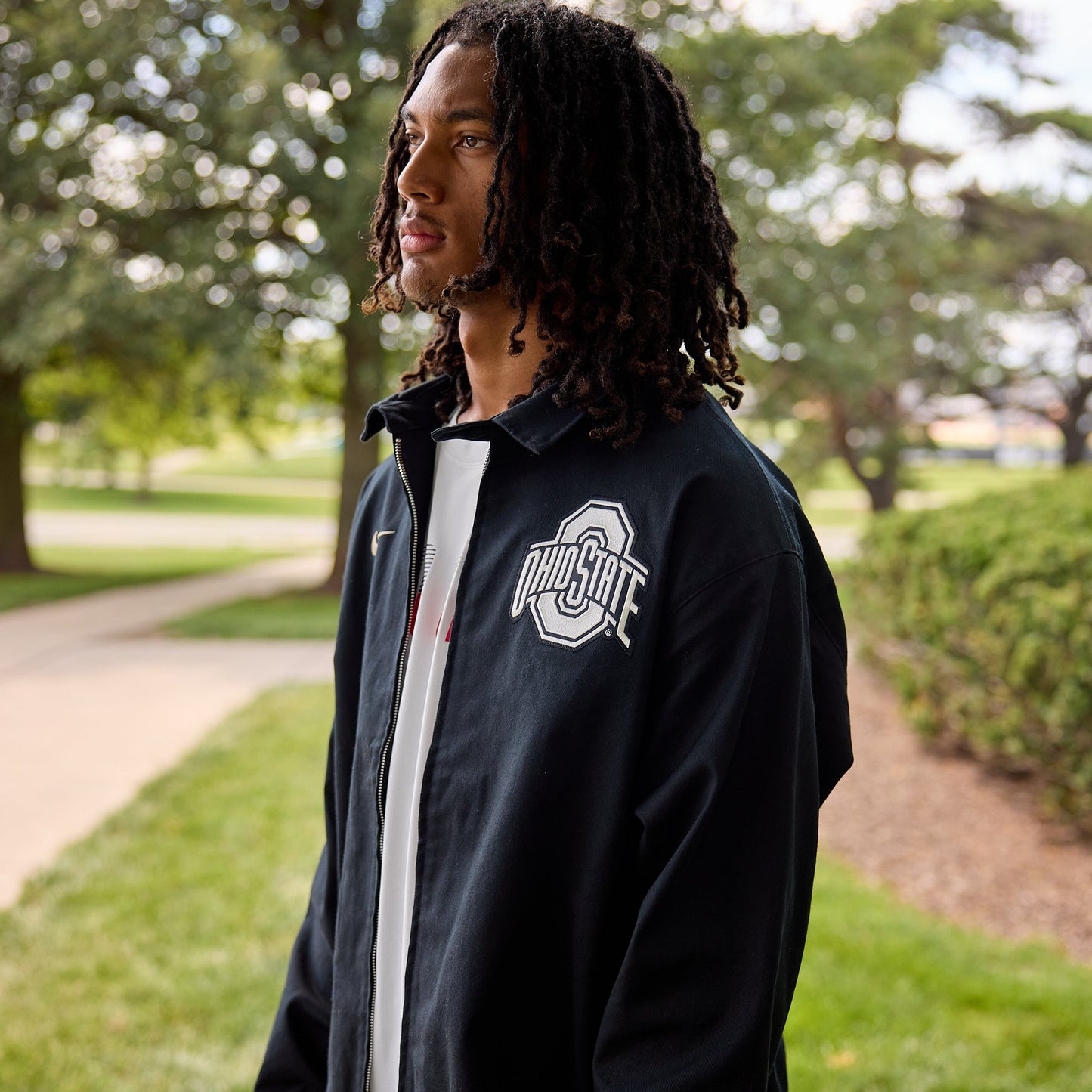 Ohio State Buckeyes Nike Local Twill Jacket - Modeled