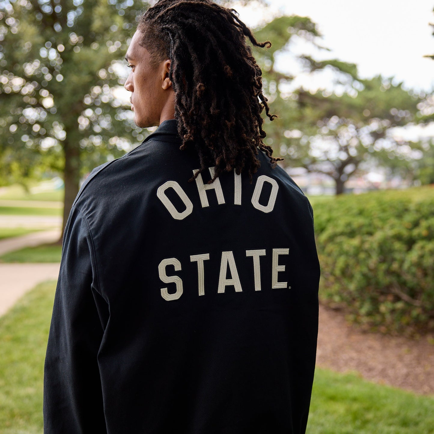 Ohio State Buckeyes Nike Local Twill Jacket - Modeled