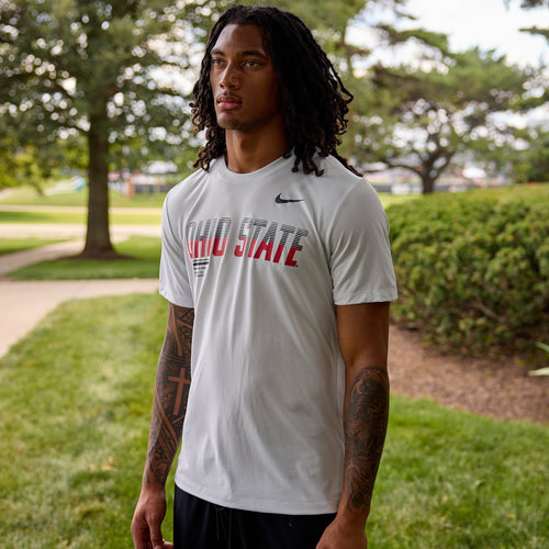 Ohio State Buckeyes Nike Ombre Wordmark T-Shirt - Modeled