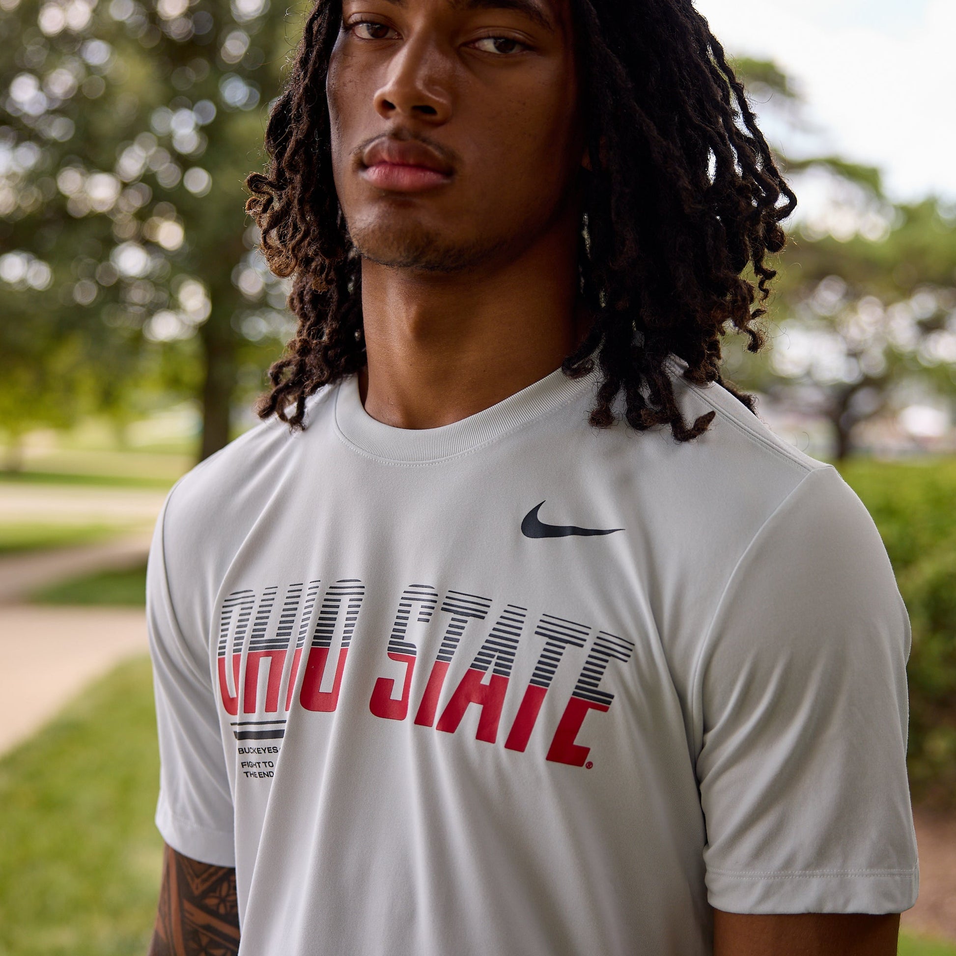 Ohio State Buckeyes Nike Ombre Wordmark T-Shirt - Detail