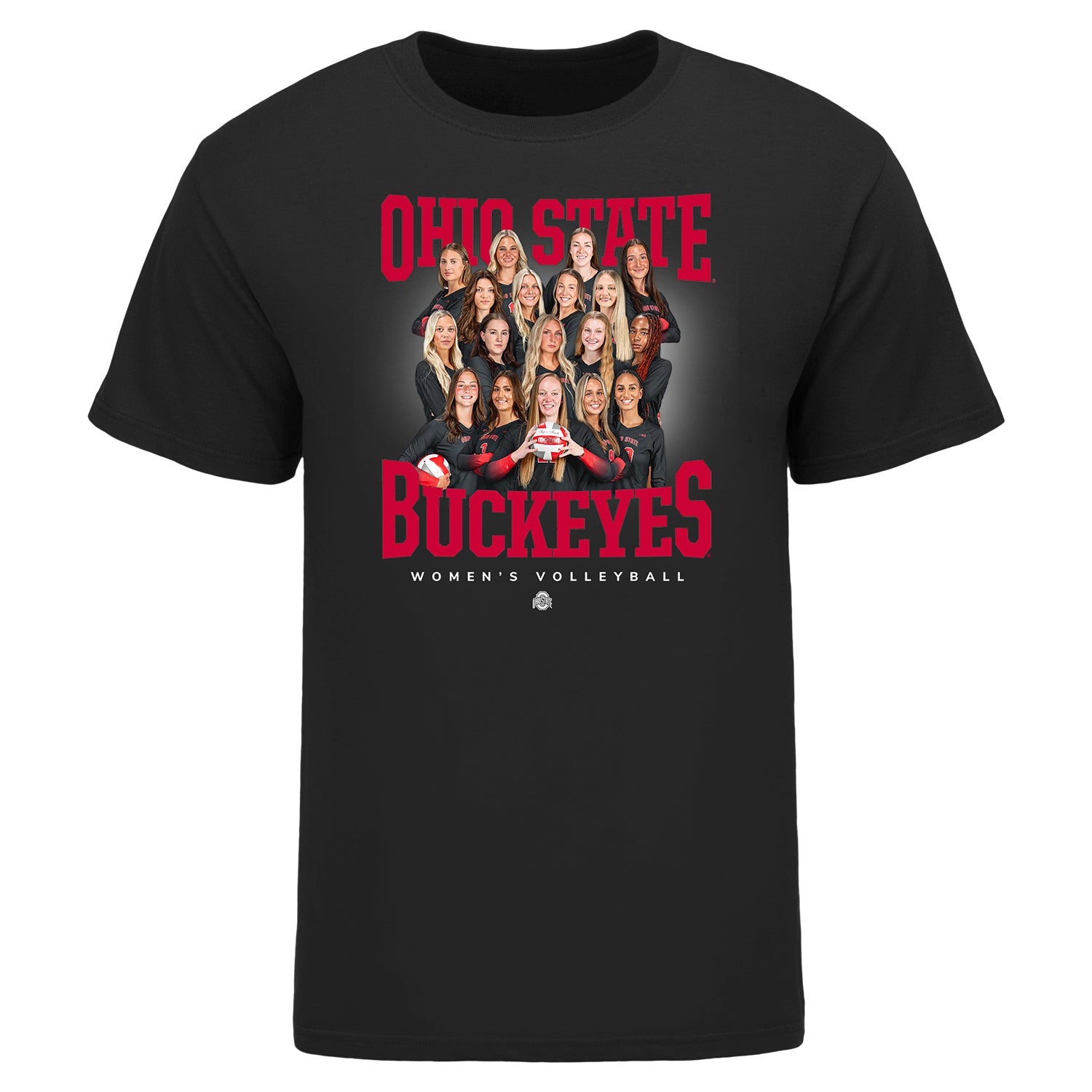 Youth Ohio State Buckeyes 2024-2025 Women's Volleyball Team Signature T-Shirt - Front View