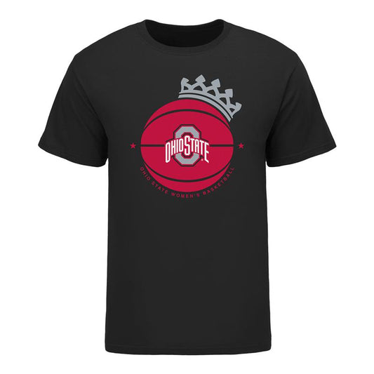 Ohio State Buckeyes 2024-2025 Women's Basketball Crown Team Signature T-Shirt - Front View