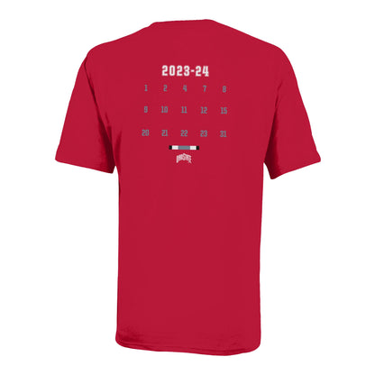 Youth Ohio State Buckeyes Volleyball 2023 Team Roster Tee - In Scarlet - Back View