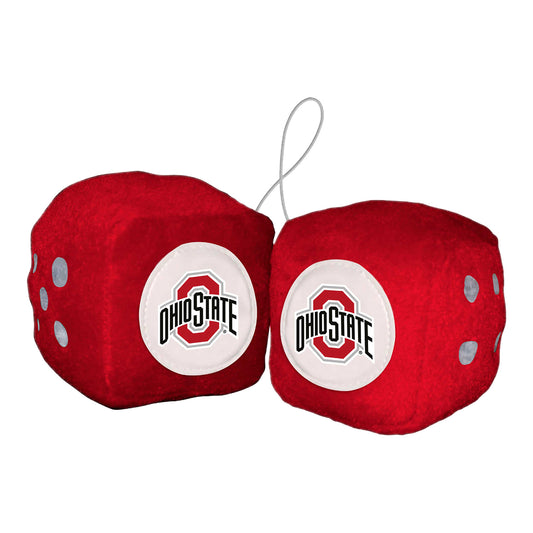 Ohio State Buckeyes Fuzzy Dice - Front