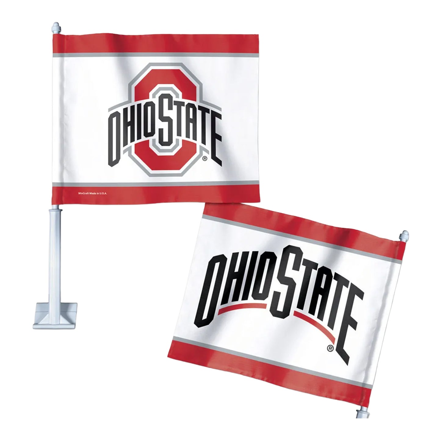Ohio State Buckeyes Car Flag - Full View