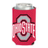 Ohio State Buckeyes Primary Collapsible Can Cooler in Scarlet - Front View