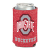 Ohio State Buckeyes Primary Heathered Coozie - In Scarlet - Back View