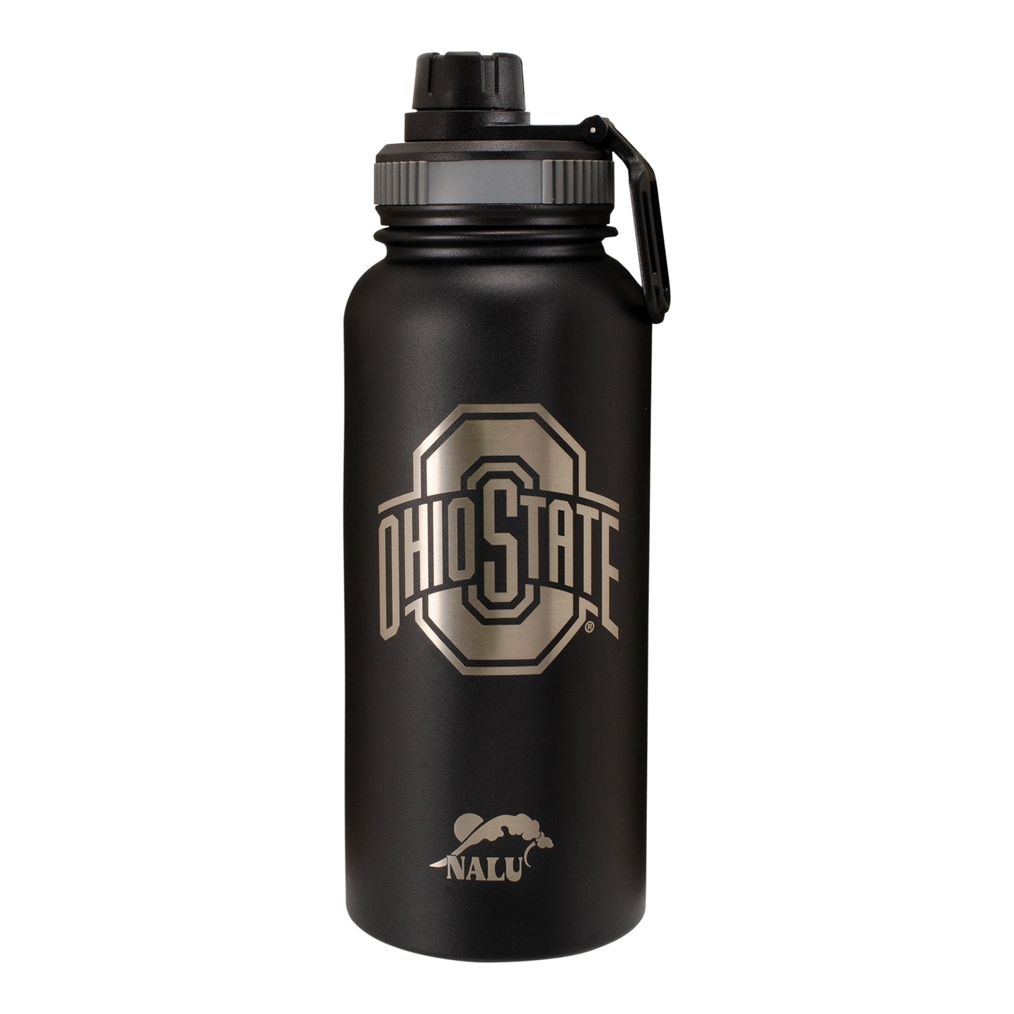 Ohio State Buckeyes 36 OZ Athletic "O" Water Bottle - In Black - Front View