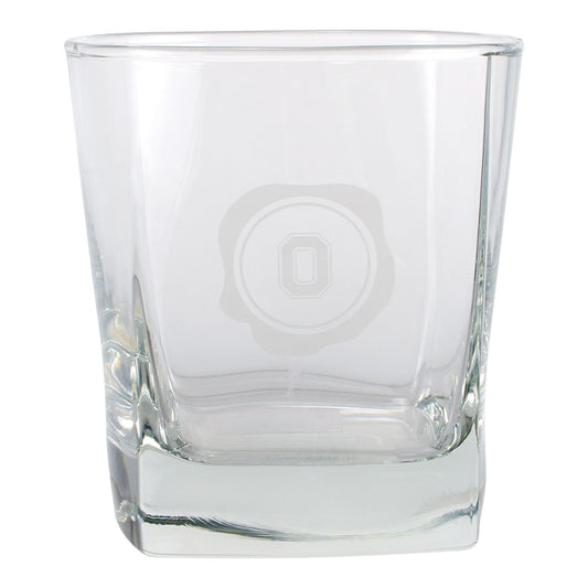 Ohio State Buckeyes Squared Rocks Glass - Front View