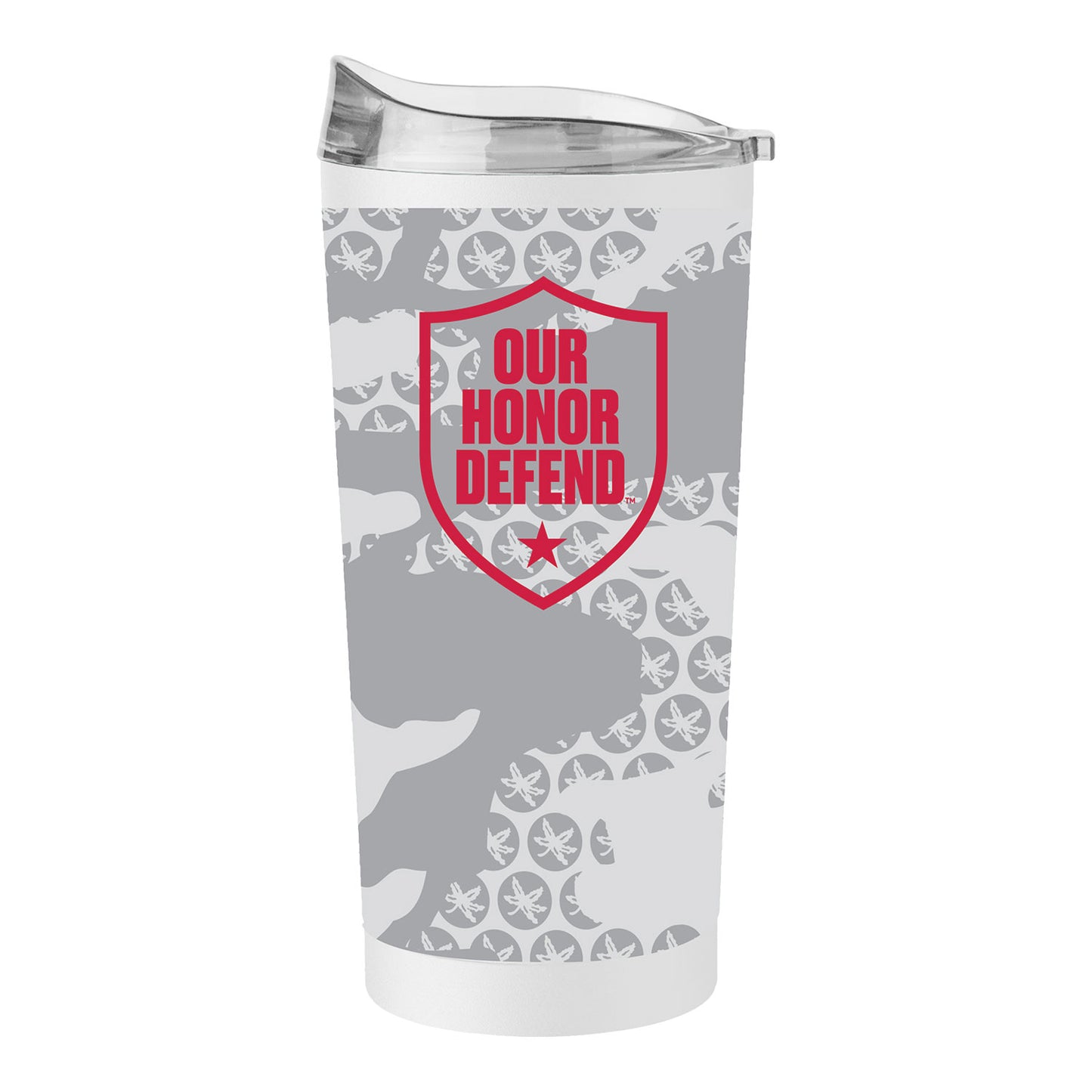 Ohio State Buckeyes Our Honor Defend 20oz White Tumbler - Front View