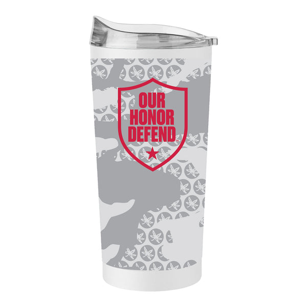 Ohio State Buckeyes Our Honor Defend 20oz White Tumbler - Front View