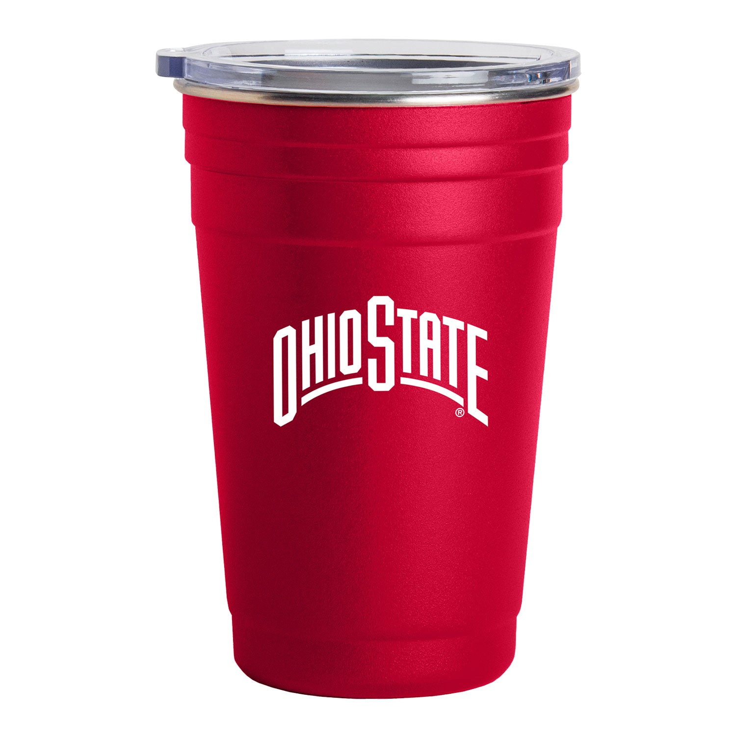 Ohio State Buckeyes 22 Oz Stainless Scarlet Tumbler - Back View