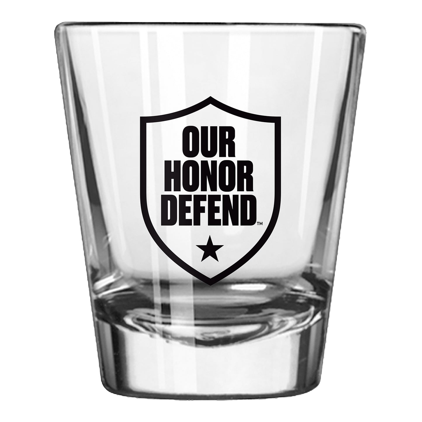 Ohio State Buckeyes Our Honor Defend Shot Glass - Front View