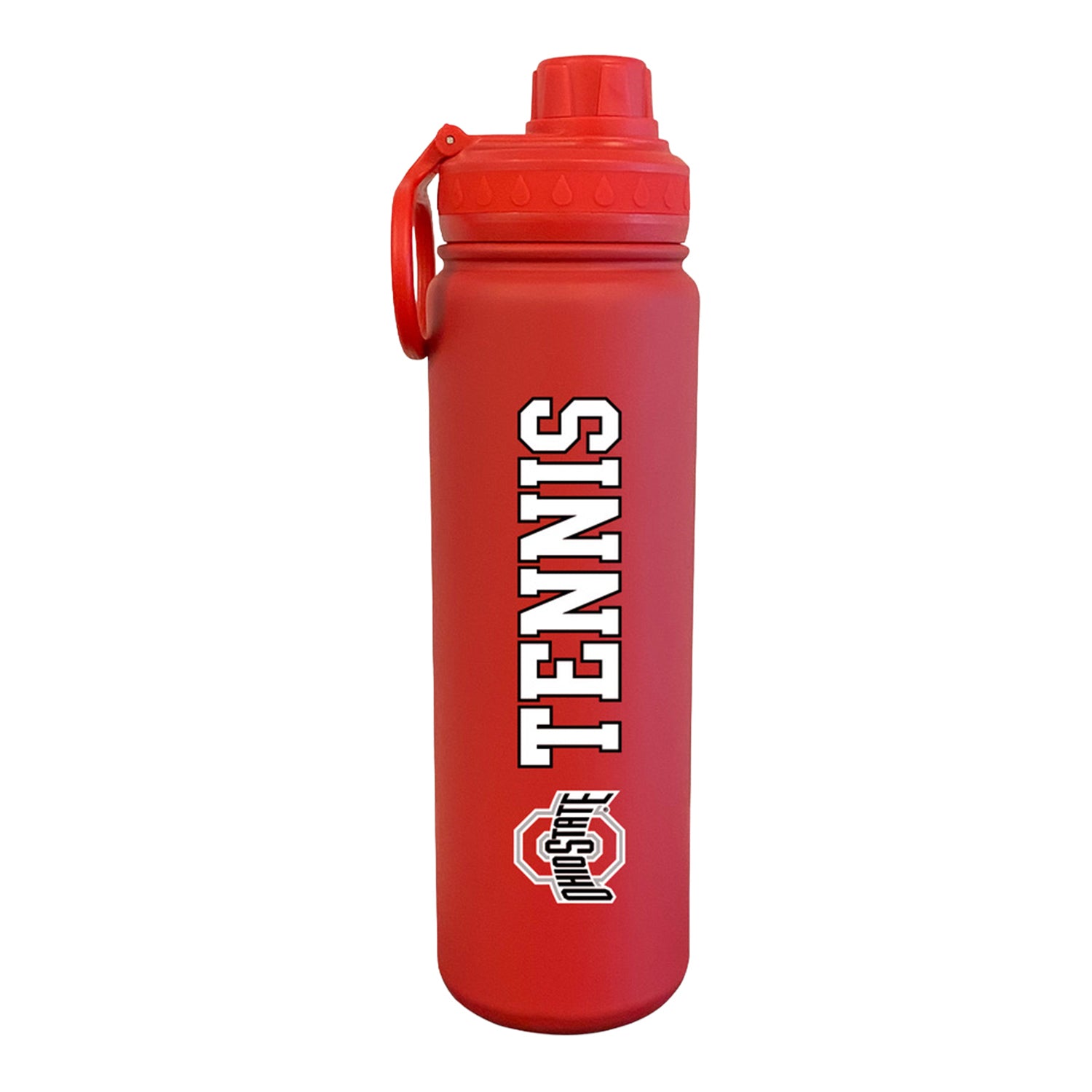 Ohio State Tennis  Water Bottle In Red - Front View